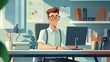 © uuhouse - 3d animated cartoon of office worker.