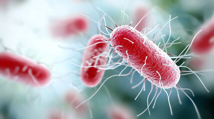 Poster - Artistic rendering of evolving antibiotic-resistant bacteria visualizing microbial adaptation and resistance in a modern context