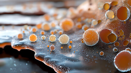 Poster - Microscopic view of bacteria spread across a surface illustrating the concept of contamination and microbial growth