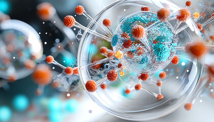 Poster - Exploring the intricate dynamics of bacterial colonies a close-up view of microbial life and its multiplication in a petri dish environment