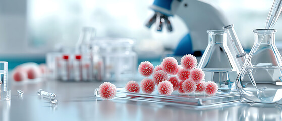 Poster - Exploring the microscopic world close-up of bacterial colonies in a biohazard laboratory setting