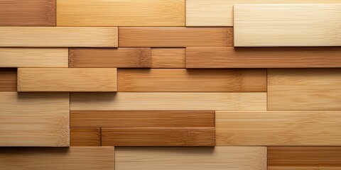 Poster - Textured bamboo floor surface with uniform lines, subtle color variations, and natural finishes.