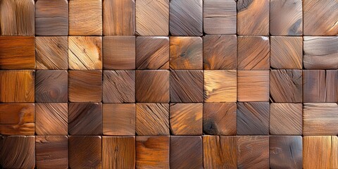 Poster - Worn parquet wood floor texture with intricate patterns and visible aging, ideal for vintage or antique visuals.