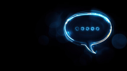Aufkleber - A glowing speech bubble on a dark background, representing communication or messaging.