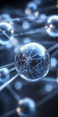 Wall Mural - abstract science network: geometric sphere design