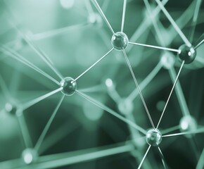 Wall Mural - abstract network structure: interconnected nodes and lines