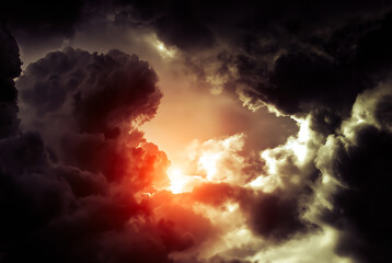 Wall Mural - storm clouds with a sunlight