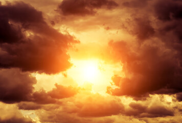 Wall Mural - storm clouds with a sunlight