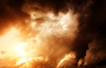 Wall Mural - storm clouds with a sunlight