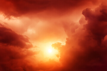 Wall Mural - storm clouds with a sunlight