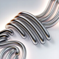 Abstract metal lines, abstract metallic background, geometric metal pipes