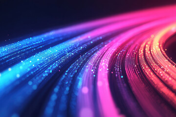 Aufkleber - A vibrant abstract image featuring flowing lines of blue and pink lights, creating a dynamic and colorful backdrop.