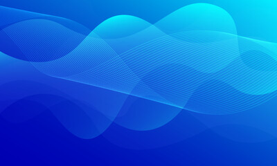 Abstract blue background with waves. Vector illustration