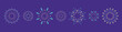 © aiselmisha - Exploding festival fireworks set Isolated on purple background. Flat style. Design concept for holiday banner, poster, flyer, greeting card, decorative elements. Happy New Year poster. Diwali card