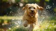 © AiAbstract - Playful Fluffy Dog Running with a Joyful Expression