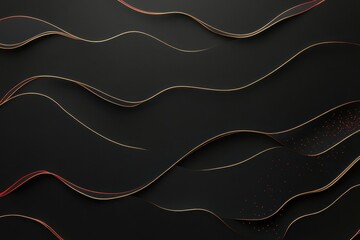Poster - Minimalist Black Canvas with Flowing Lines