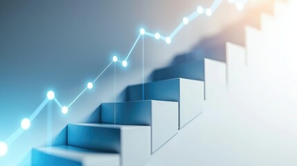 Aufkleber - Successful career path illustrated by a clear, upward-trending graph.