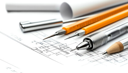Poster - Precision in design an architect carefully adjusts measurements on a blueprint to ensure structural integrity and aesthetics in architectural planning