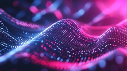 Poster - Generative AI abstract tech background with ultra-futuristic neon designs