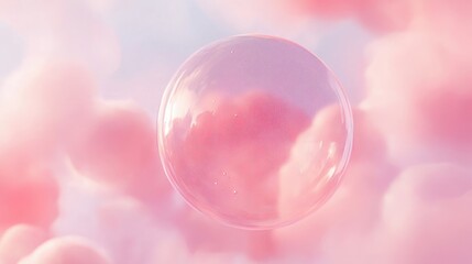 Poster - Blurry bubble with a pinkish hue floating against a soft background