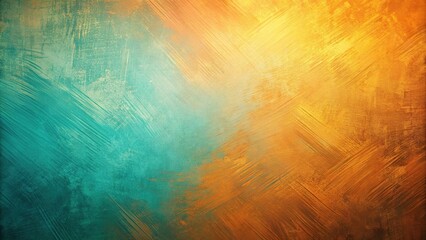 Abstract orange teal brushstroke textured background