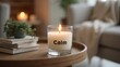 © GMeta - Tranquil Calm candle on table with books  blanket