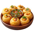 Pani Puri on Plate isolated on transparent background