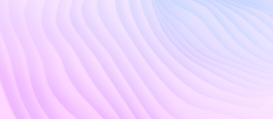 Poster - Modern pink blue gradient abstract curved layered lines background 3d rendering