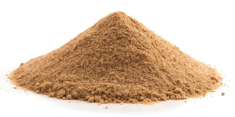 Wall Mural - forced perspective of a pile of brown sand against a white background