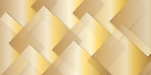 Poster - Abstract modern gold color pattern geometric luxury gradient line background random square shape design. 3d shadow effects, modern design template background. layered geometric triangle shapes.