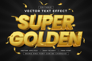 Vector Super Golden 3D editable text effect