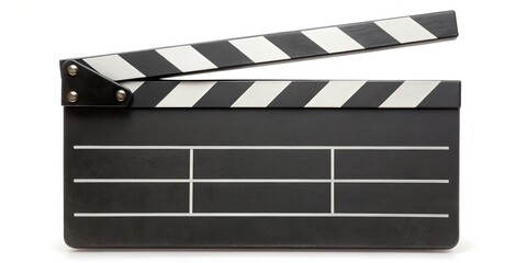 Wall Mural - symmetrical movie clapper board isolated on white background