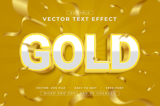 Gold 3D editable text effect