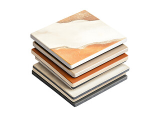 Poster - Stack of tiles isolated on transparent or white background