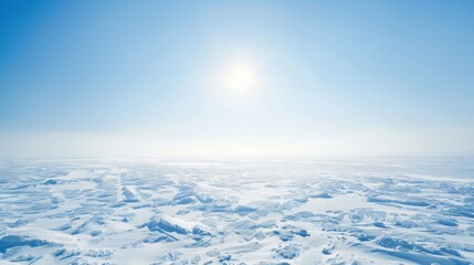 Aufkleber - A stunning view of the Arctic Ice Cap with expansive ice fields and a bright, clear sky, polar setting with pristine clarity