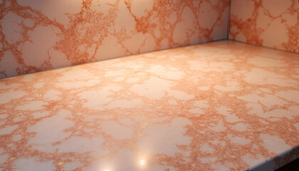 Wall Mural - majestic rose gold marble countertop illuminated by soft lighting showcasing intricate patterns in h