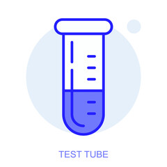 Education web icon in line style for web and mobile app. Symbol of a test tube. Vector illustration