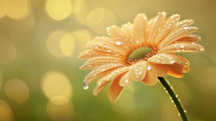 Aufkleber - Fresh Flower with Water Droplets and Soft Background