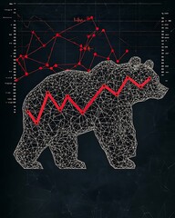 Poster - Elegant Bear Design with Interconnected Geometry
