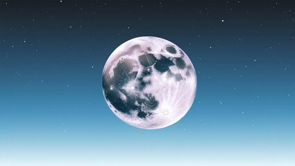 Poster -  Full Moon Isolated on Transparent Background for Night Sky or Space-Themed Designs