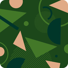 Poster - Composition with geometric shapes. Abstract background for design. A template for advertising in a modern style. Stylish illustration for the poster. Trendy stylish graphics.