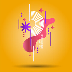 Poster - abstract background with various bright geometric shapes. concise design. a composition of figures o