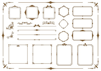 Fototapete - vintage ornamental frame, curls, dividers, border floral, vector ornament..eps