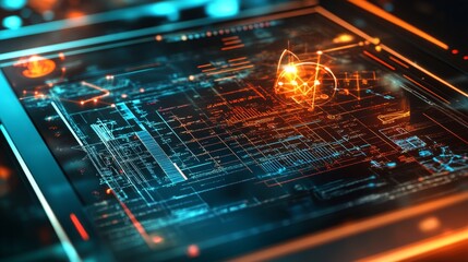 Poster - innovative digital interface showcasing advanced technologies and data visualization techniques for 