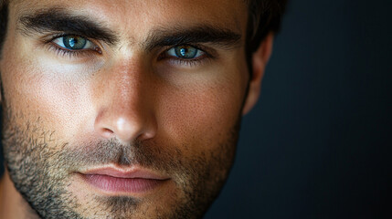 Man with a beard and blue eyes. He has a clean shave and a nice smile. He looks confident and well-groomed