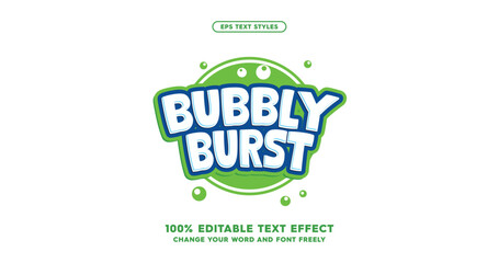 Leinwandbilder - Bubbly Burst: Ice and juice style design. Fully editable text effects. Bold and colorful	