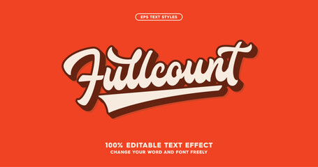 Leinwandbilder - Fullcount: Infuse your designs with bold, energetic baseball-inspired text effects! Ideal for sports-themed projects, bringing the game’s excitement straight into your creative work.