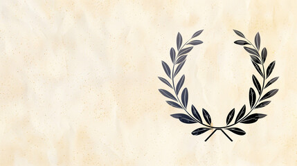 Poster - Laurel wreath graphic with laurel leaves on textured background