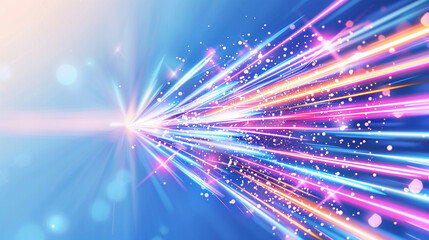 Poster - Light rays with light sparks in abstract graphic design background