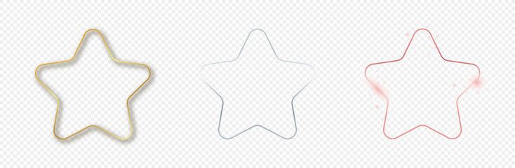 Wall Mural - set of three rounded star frames